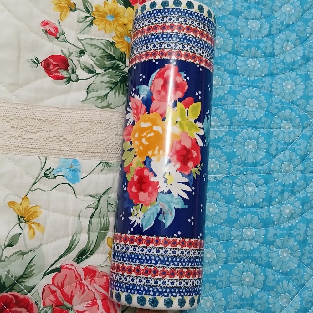 The Pioneer Woman Floral Navy Blue Tall Canister